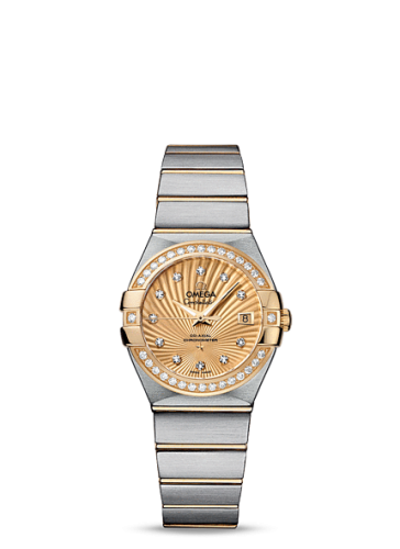 Omega Constellation Co-Axial 27 Brushed Stainless Steel / Yellow Gold / Diamond Bezel / Champagne Supernova
